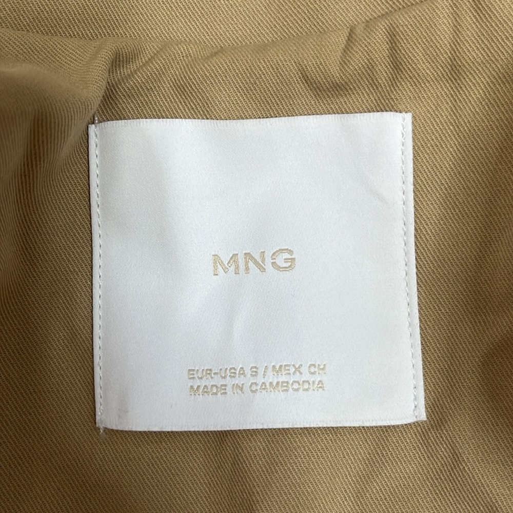 MNG Sleeveless Button-Down Trench Coat Khaki Small - Picture 9 of 13
